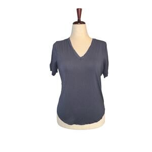 A new day blue jersey V neck shirt size Small